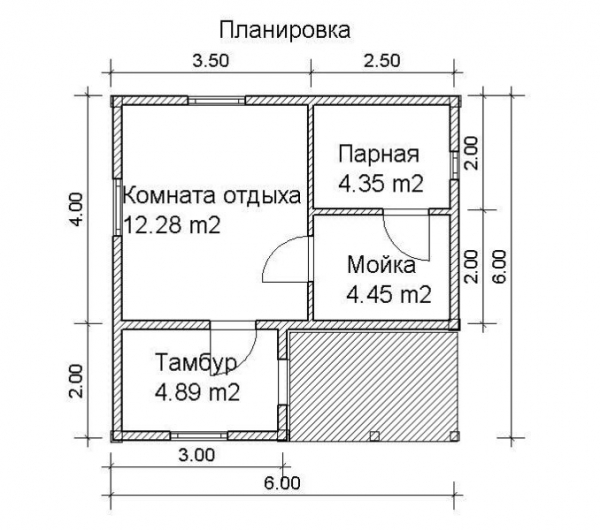 Баня из профилированного бруса 6х6