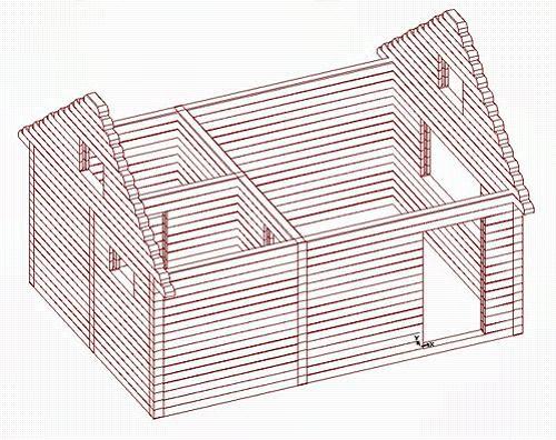 Проекты бань из бруса 3х4 — чертеж