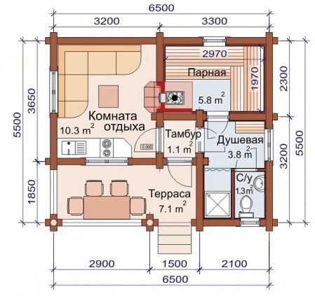 Проекты одноэтажных бань