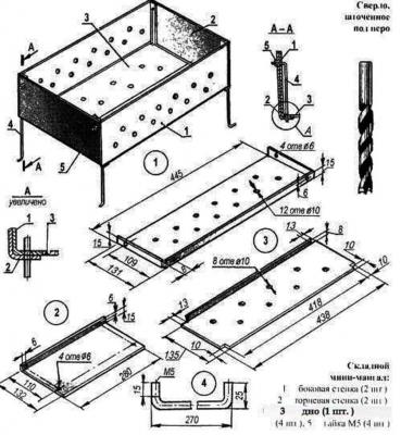 Мангал своими руками из металла: чертежи, фото, инструменты и этапы работ