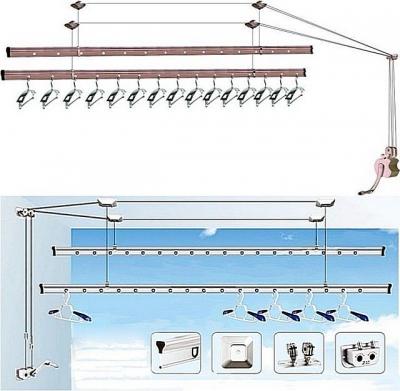 Потолочная сушилка для белья на балкон: разновидности, фото дизайнов и видео с инструкцией по монтажу