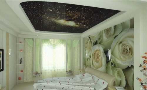 Потолок в спальне: варианты отделки