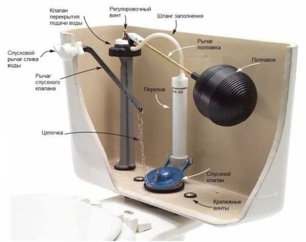 Устройство бачка унитаза: виды конструкций, главные элементы и ремонт