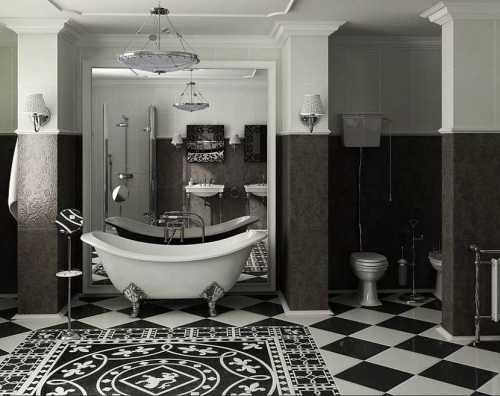 Черно-белая ванная: варианты дизайна и советы по выбору оптимальных сочетаний интерьера (105 фото). Как оформить дизайн черно-белой ванной комнаты, чтобы получилось стильно и не скучно