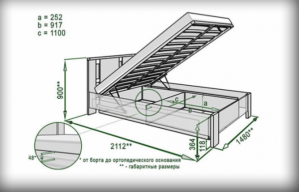 Виды кроватей с подъемным механизмом: пошаговая инструкция по изготовлению с чертежами и фото