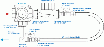 Схема подключения теплого пола